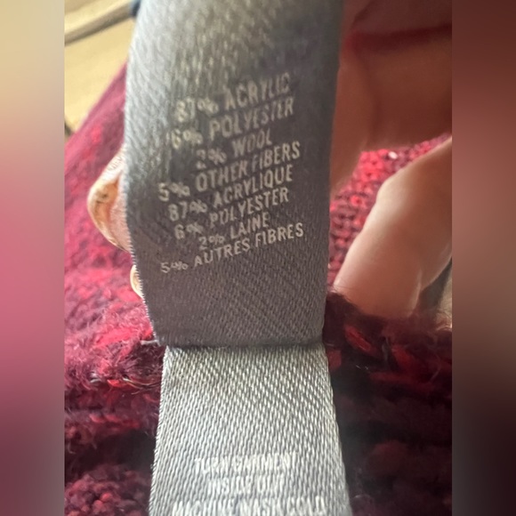 AERIE Dark Red Wool Blend Mid Length Waterfall Sweater Cardigan Small - Picture 6 of 6